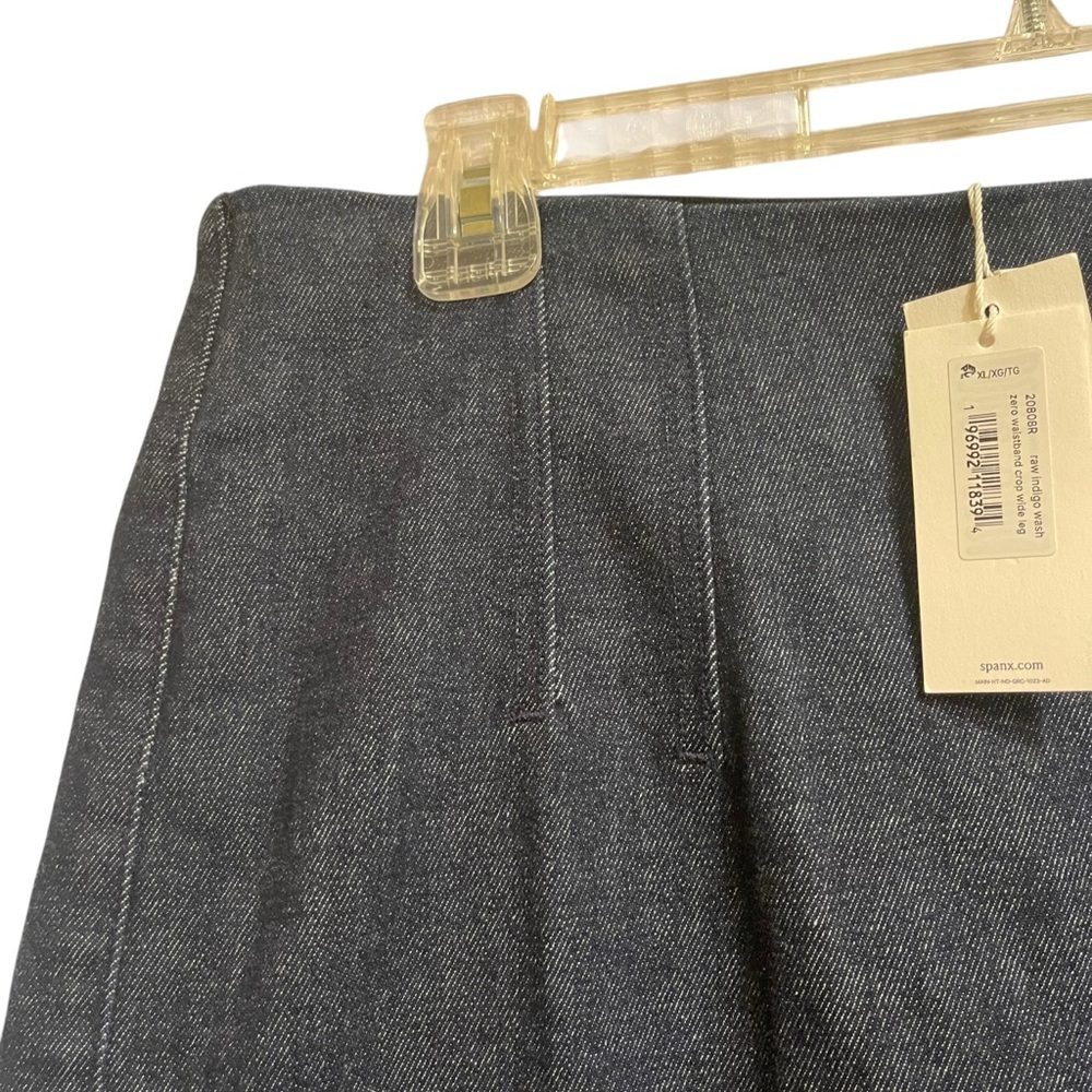 NWT Spanx Everywear Zero Waistband Cropped Wide Leg Jeans Raw Indigo Sz XL Reg - Picture 12 of 13